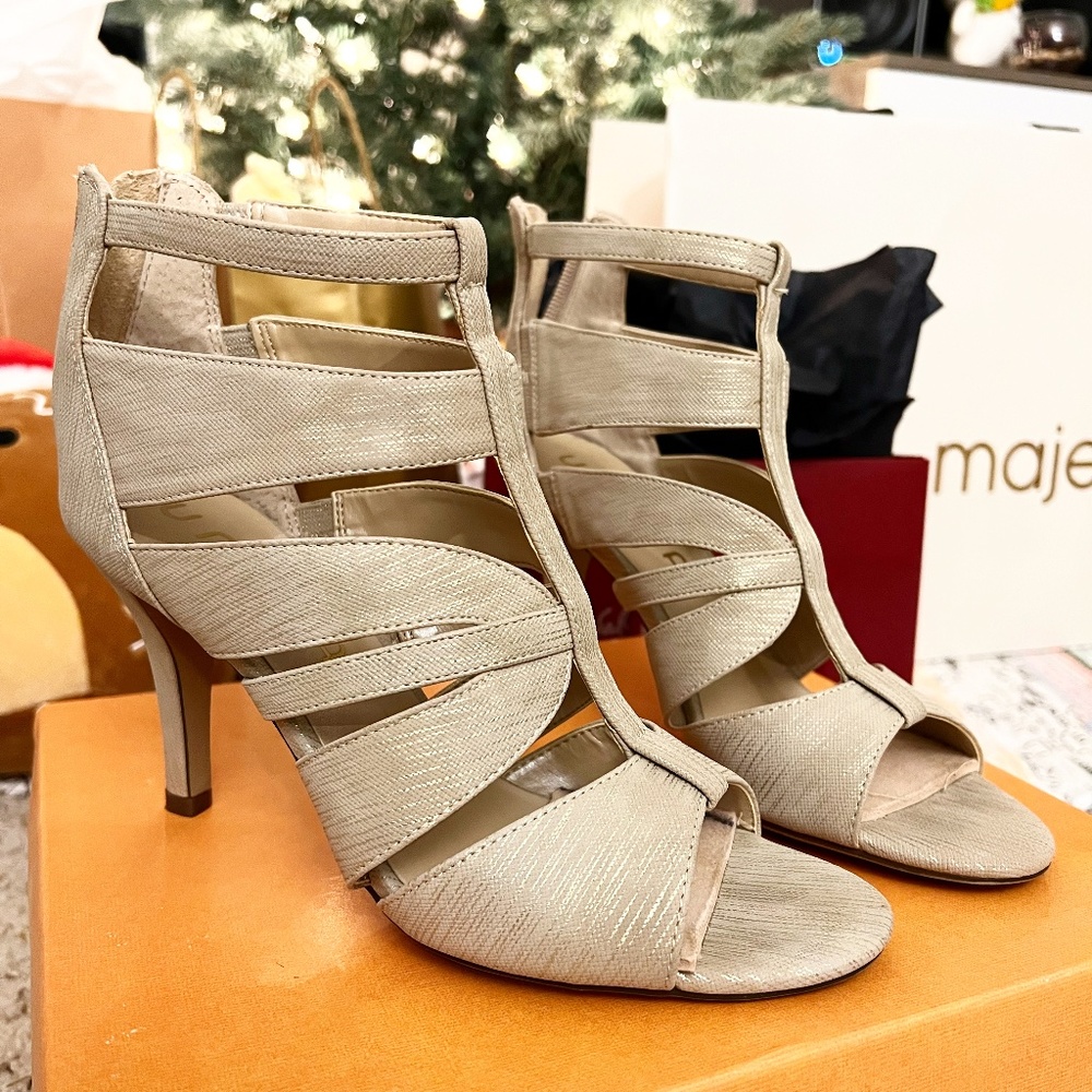 Golden beige heels